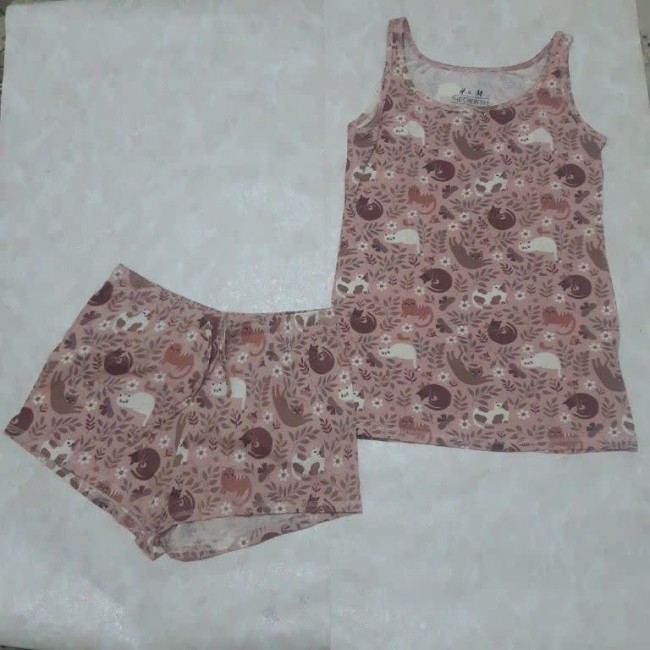 ست تاپ شورتک زنانه برند H&M 