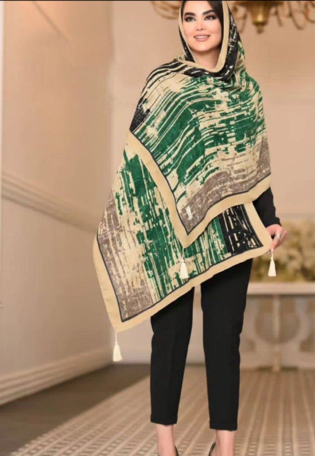 شال نخی طرح کشمیر 