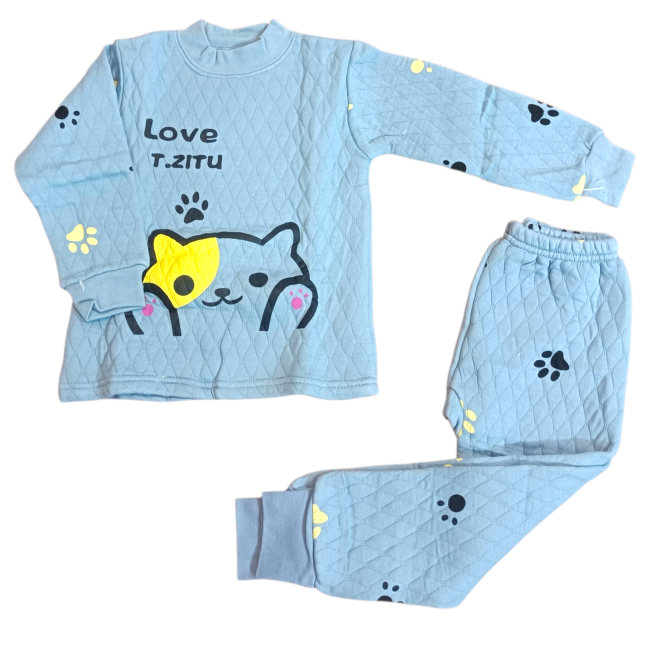 ست بلوز و شلوار (خواهر و برادری )وارداتی طرح گربه 