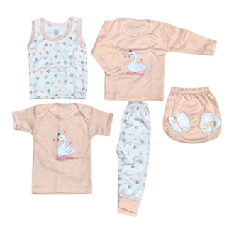  ست ۵ تکه نوزادی برند بلک اند وایت طرح قو  