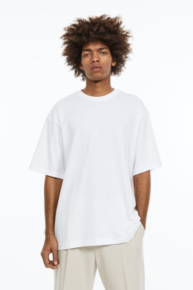 4 مدل تیشرت (اوورسایز ، لانگ ، یقه هفت) برند H&M سوئد 